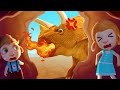 Children Hiding From Big Scary Dinosaur | Funny Cartoon for Kids | Dolly and Friends 3D