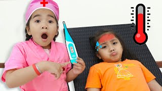 Annie & Suri Pretend Play Taking Care of Sick Kids and How To Get Better