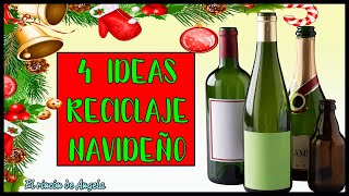 4 IDEAS para RECICLAR BOTELLAS de NAVIDAD ▬ Decoración navideña ▬ DECOUPAGE DIY