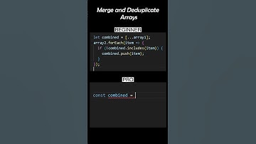 Beginner😅 vs Pro😎: Merge & Dedup!✨ #javascript #programming #coding #shorts #trending #youtube #tips