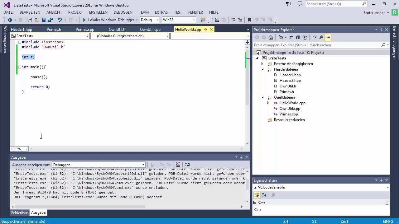 Debug header