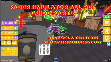 Saber Simulator All Pet guide Part 2, All Pets from Island 1 to Island 4