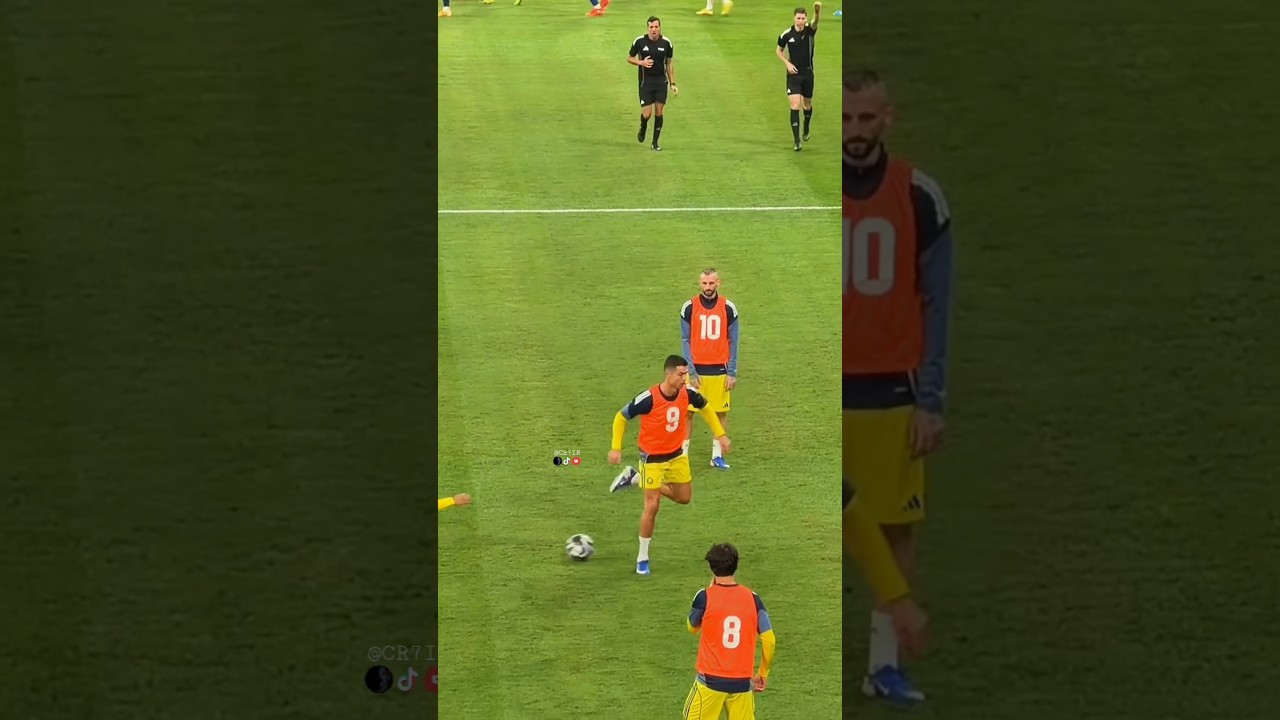 Роналду отлично чувствует себя на разминке и демонстрирует свои навыки 😄🔥
