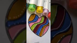 Rainbow Heart Coloring Page #coloringpages #art #easy