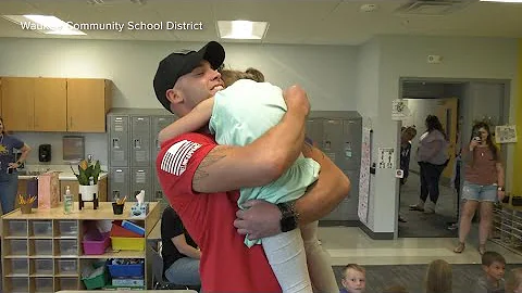 Iowa father surprises daughter at school after coming home from serving in US Army