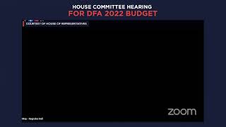 House committee hearing for DFA 2022 budget