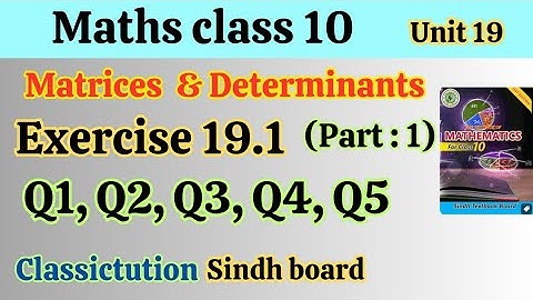 Ex: 19.1 question 1 to 5 (part 1) class 10 maths Sindh board /Karachi board @Classictution 
