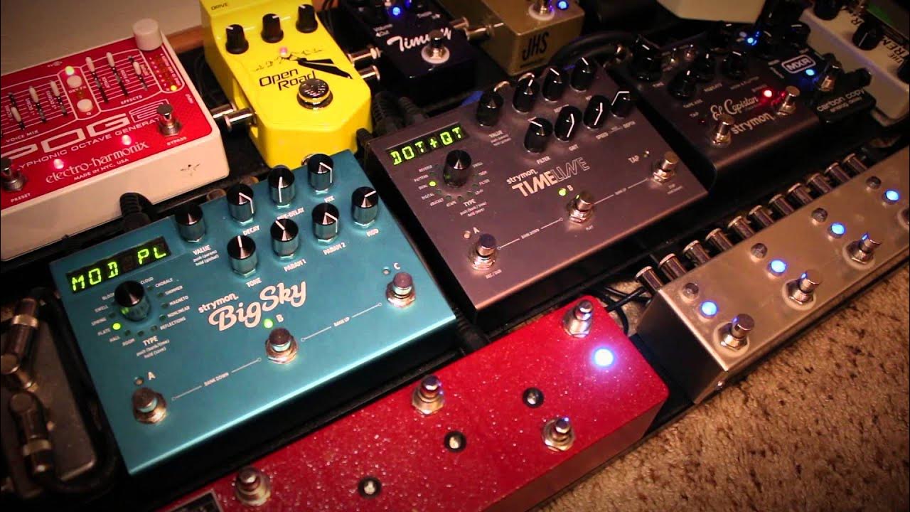 Strymon Bigsky Plate Mod with Strymon Timeline, El Capistan, MXR Carbon
