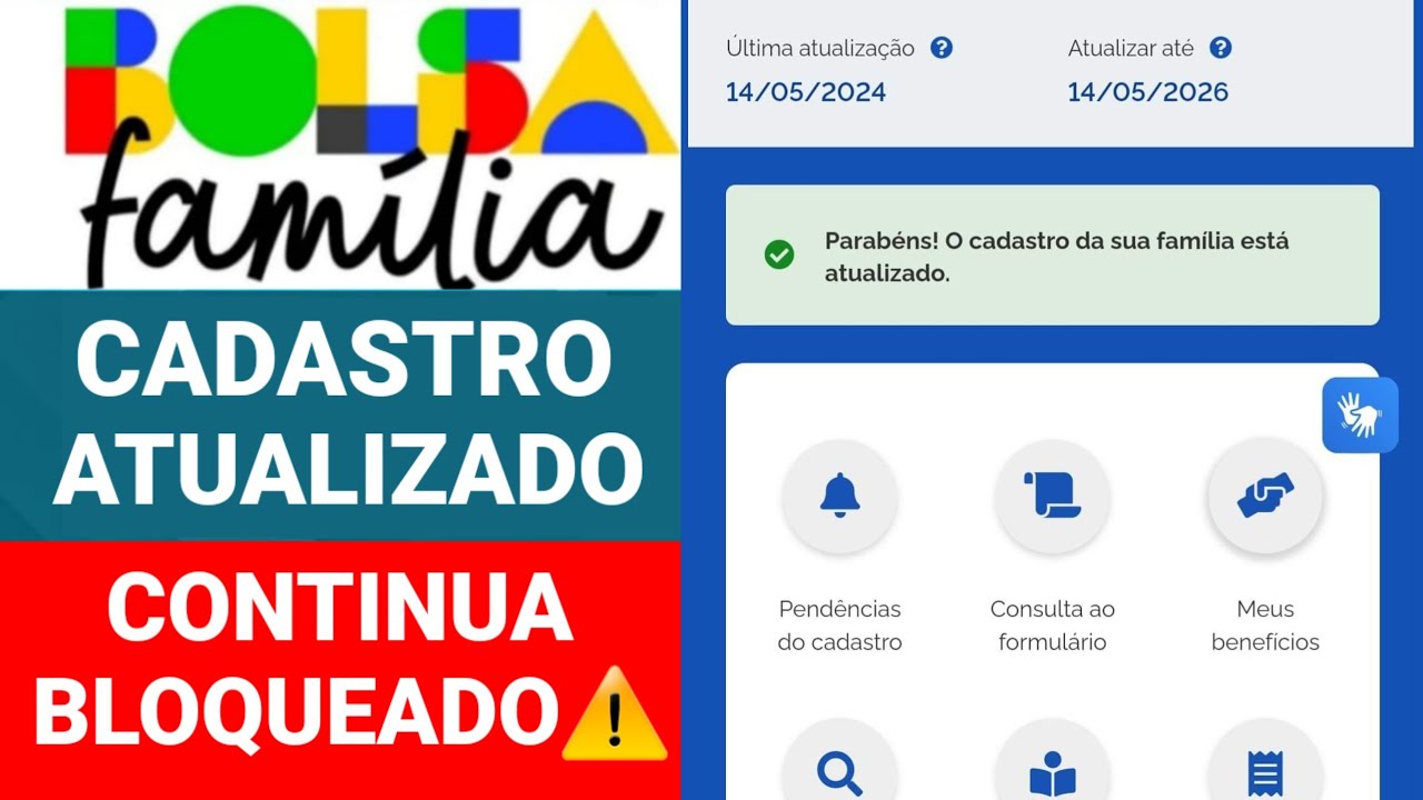 BOLSA FAMÍLIA JÁ ATUALIZEI O CADASTRO E AINDA CONTINUA BLOQUEADO O QUE ...