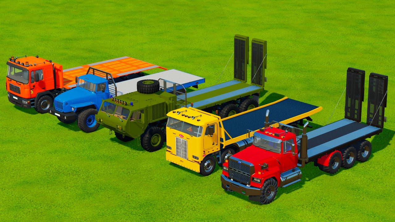 TRANSPORTING TRUCKS, TANKS & MILITARY VEHICLES WITH BIG TOW TRUCKS! Farming Simulator 22