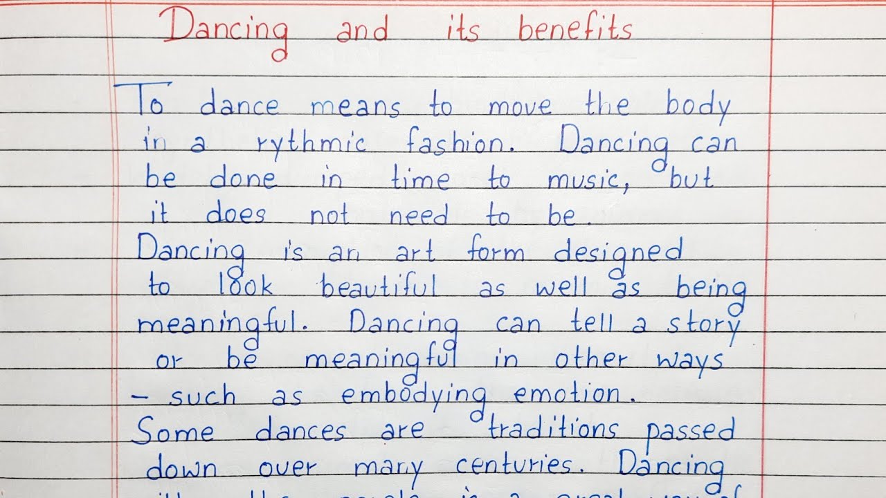 essay on what dance means to me