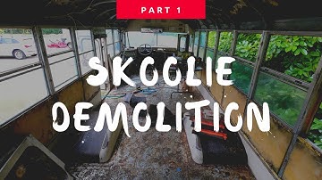 School Bus to Tiny House Conversion - Demolition Time-lapse