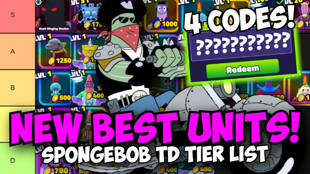 [4 NEW CODES] New BEST Units in Spongebob Tower Defense! (OFFICIAL TIER ...