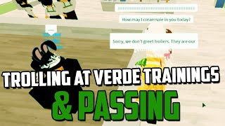 TROLLING AT VERDE TRAININGS & PASSING- ROBLOX TROLLING