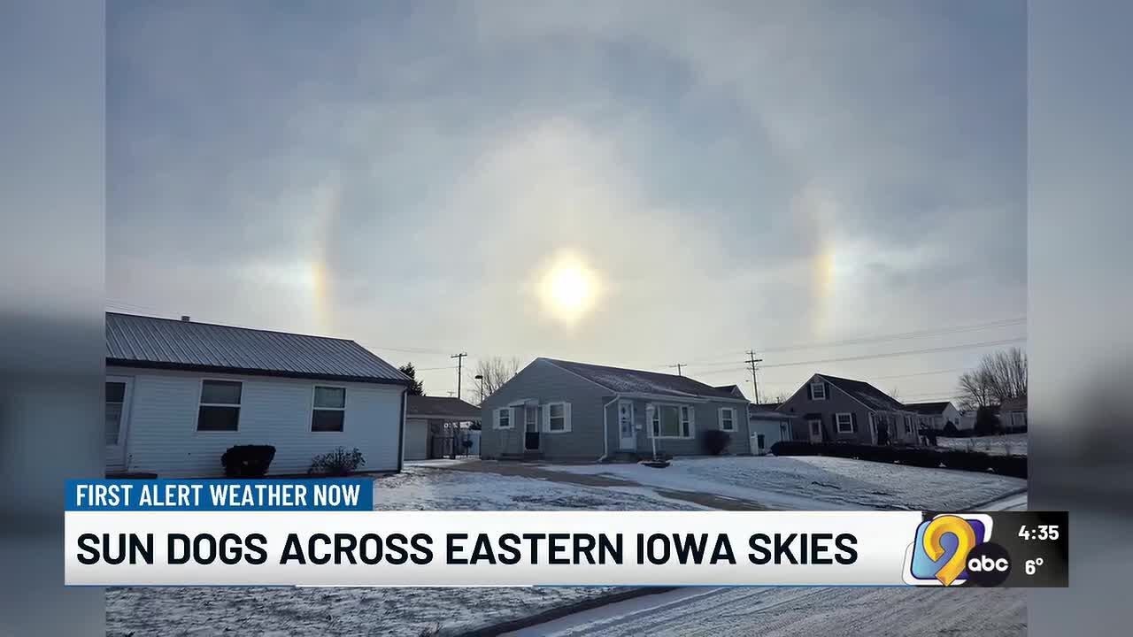 Sun dogs across eastern Iowa skies - YouTube