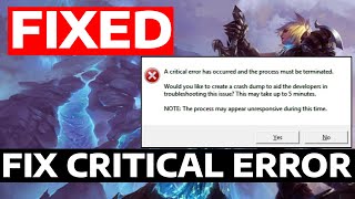 Fix League of Legends A Critical Error Has Occurred | How To screenshot 3