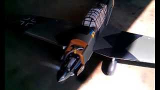 Evolution 20GX gas engine powered Great Planes Stuka, brief engine break-in video