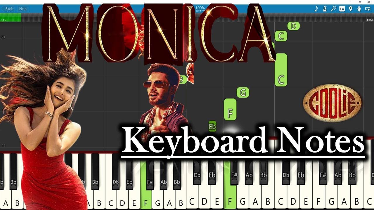 Monica Song Keyboard Notes | Anirudh | Rajinikanth | Lokesh | COOLIE