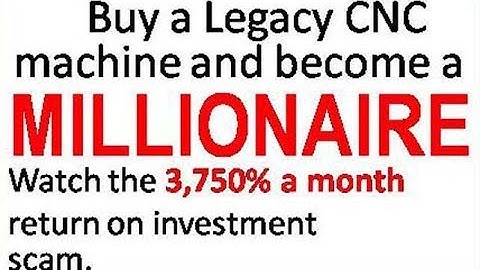 Legacy Woodworking Machinery says be a millionaire by buying one  cnc (2018)