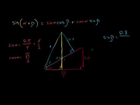 კუთხეების ჯამის ტრიგონომეტრიული იგივეობების გამოყენება: გვერდების სიგრძეების პოვნა