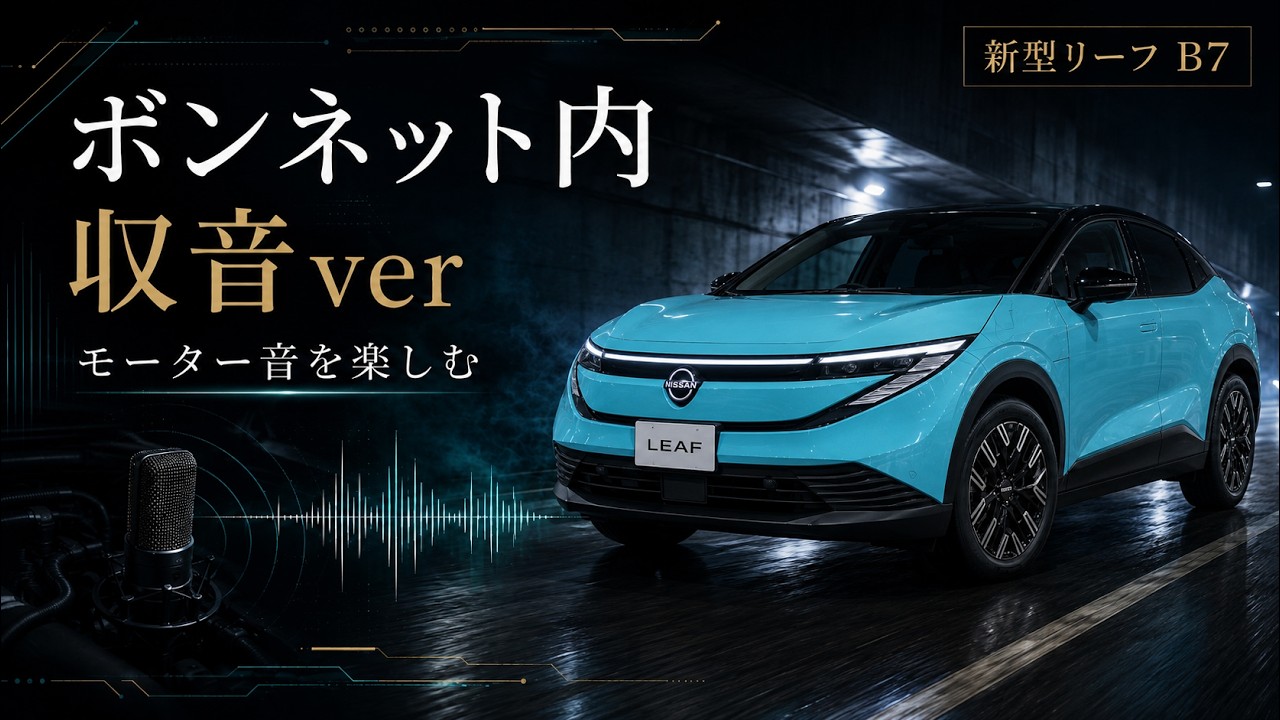 新型リーフB7 フル加速 ボンネット内収音ver｜モーター音を楽しむ加速テスト