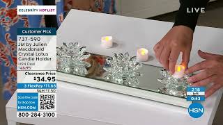 JM by Julien Macdonald Crystal Lotus Mirrored Candle Hol...