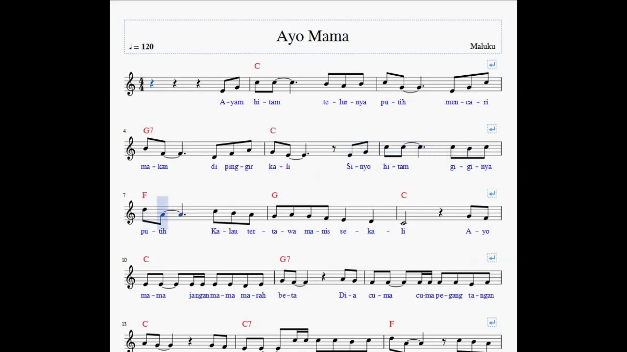 Chord Lagu Ayo Mama - YouTube