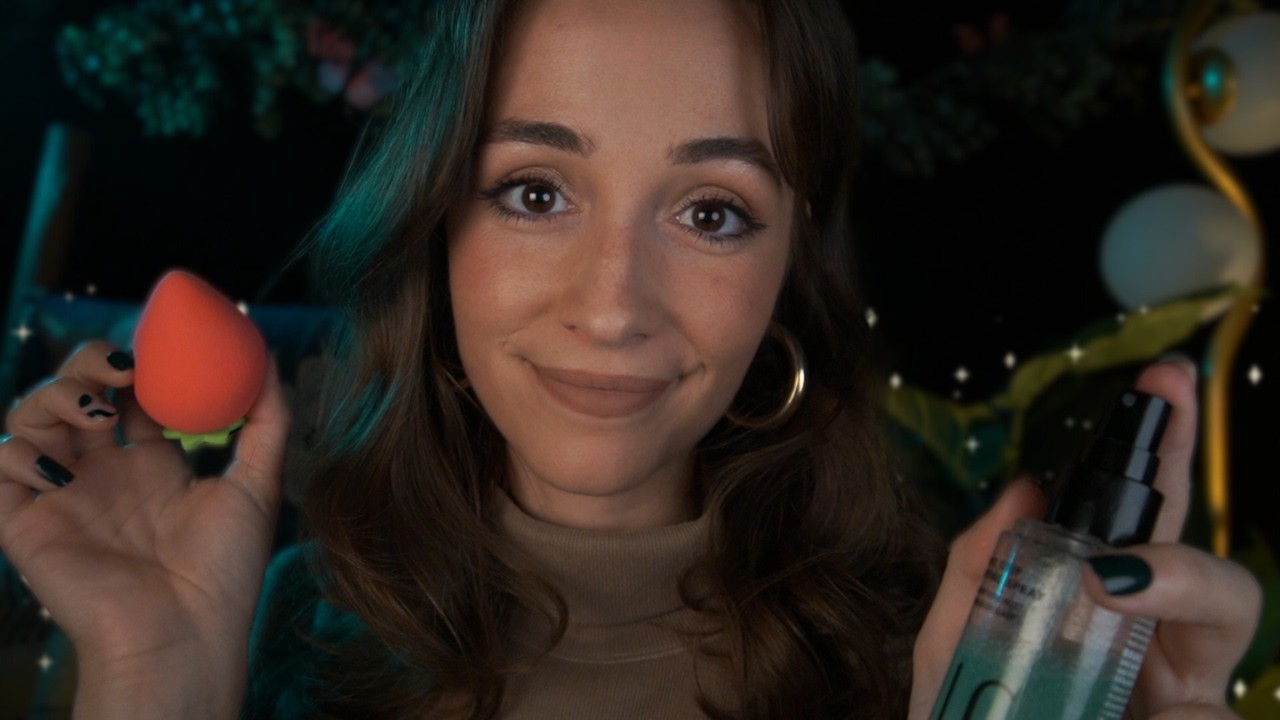 ASMR | gently pampering you with makeup 💙 (whispered personal attention)
