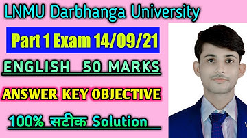 Lnmu Part 1 MB English(50 Marks) Science and Commerce Objective Answer key exam 2021