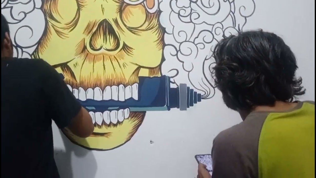 mural logo vape shop