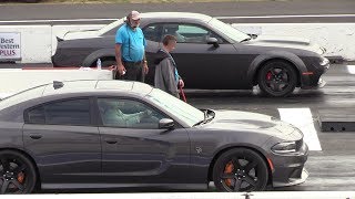 All new Dodge models on a drag strip .Demon,Hellcat,Scat Pack,Jeep,Durango,Challenger A/T,R/T