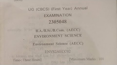 Environment Science (AECC) ENVS2AECC02 SPU 2023  Question Paper// SPU Question Paper// #spumandi