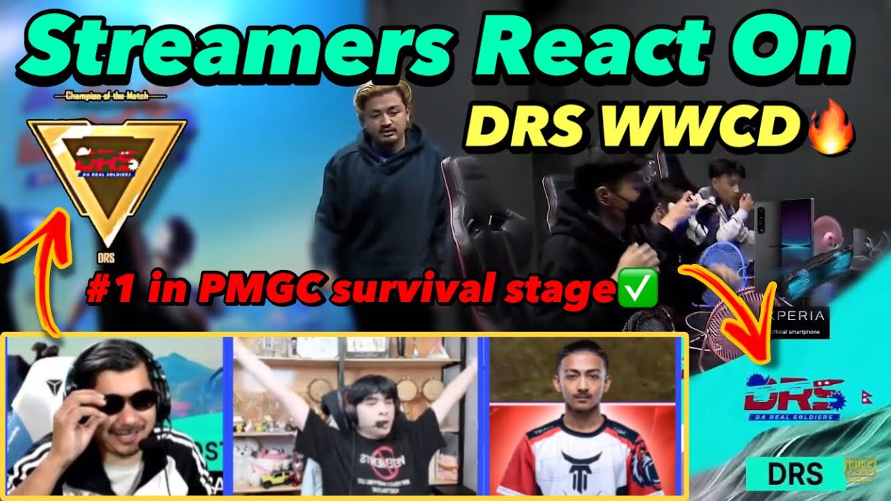 Streamers And Casters React On DRS WWCD🔥 DRS🇳🇵Leading in PMGC survival