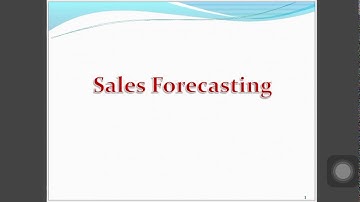 Lecture:11 Sales Forecasting Methods