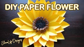 Paper Sunflower Tutorial - How To Make A Big Sunflower With Paper! DIY Easy Paper Flower Tutorial
