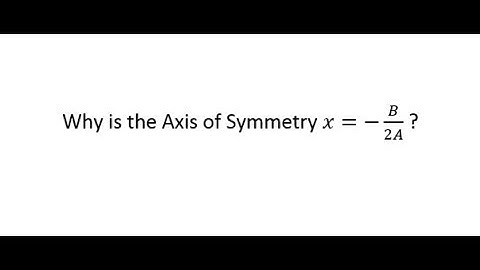Why is the Axis of Symmetry x = -B/2A? [proof]