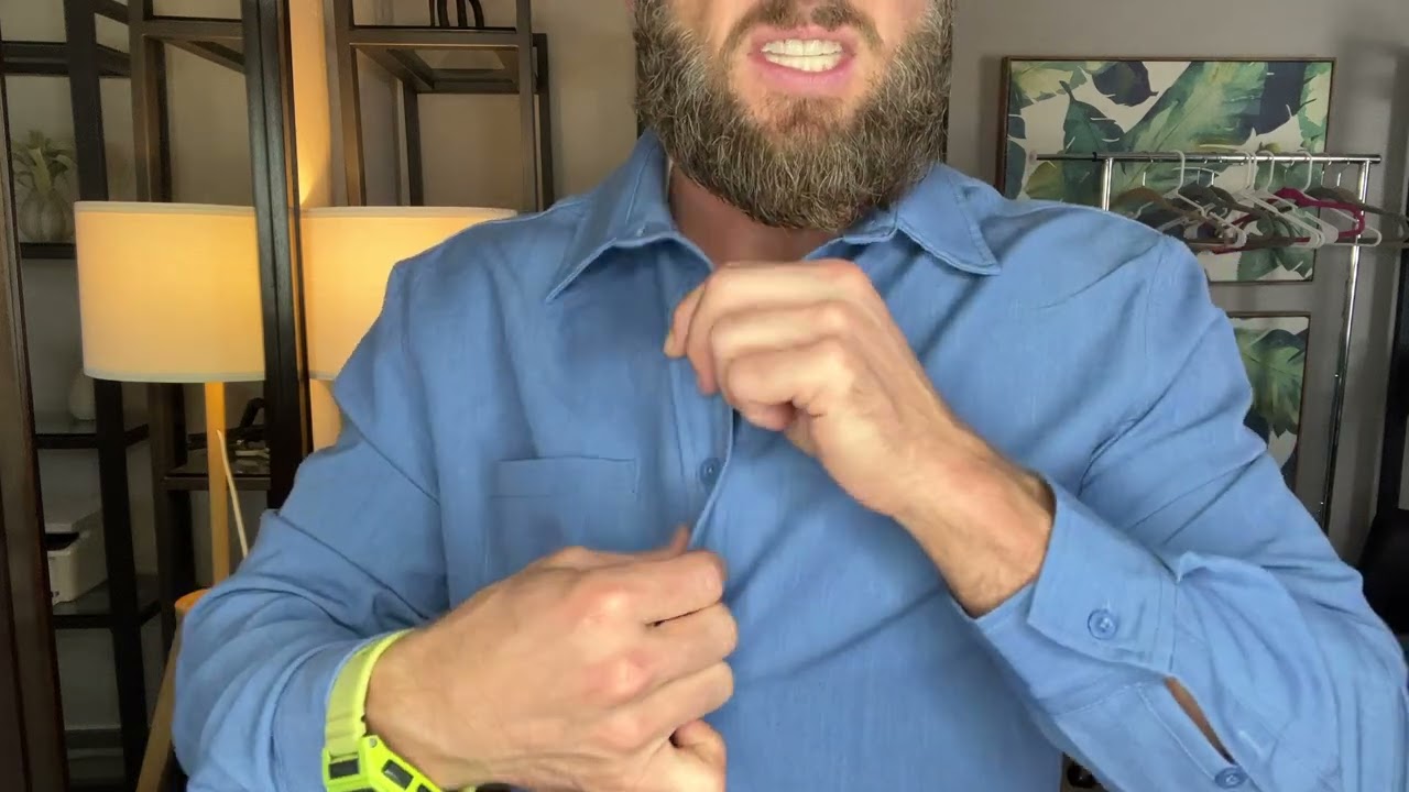 COOFANDY Men's Long Sleeve Button Down Shirt Wrinkle Free Untucked Dress Shirt Casual Denim Shirt