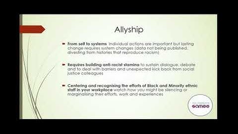 Allyship and action - Anti Racist Learning Module
