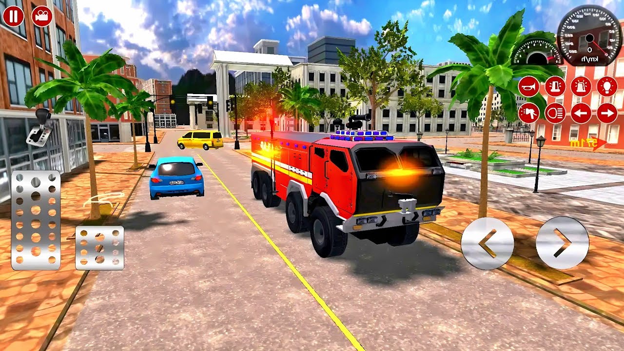 fire truck driving simulator - emergency call fire fighting - YouTube