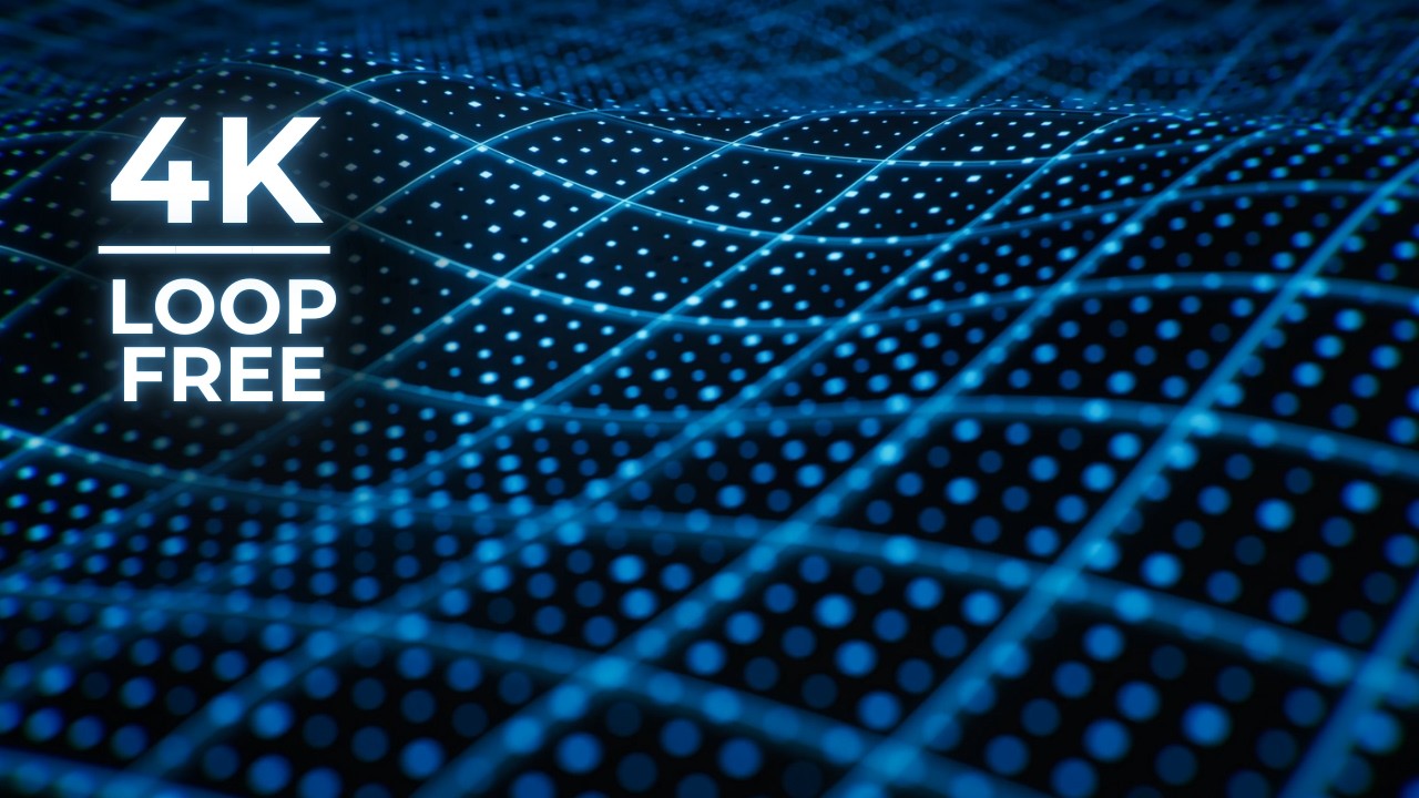 Grid Motion Background 4K | Blue 3D Wave Grid Tech Background Loop (10 Min)