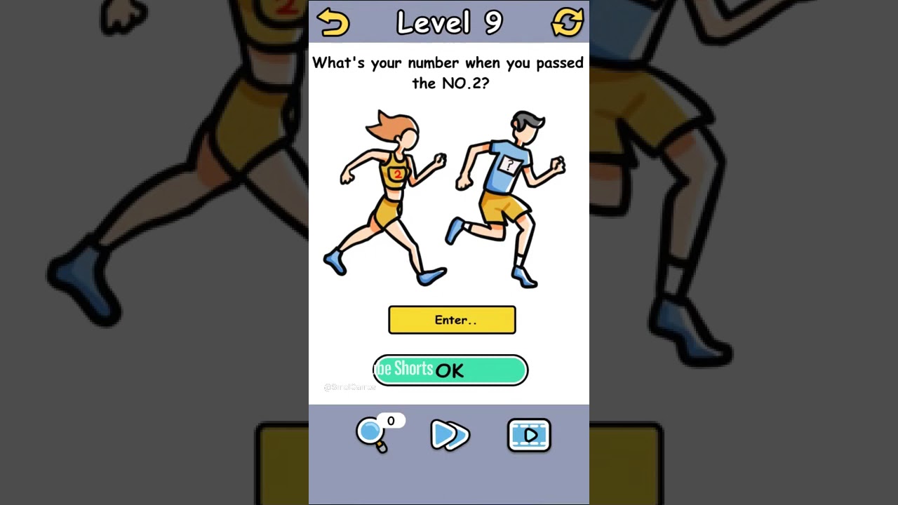 Brain Crack Level 9  What's your number when you passed the No 2