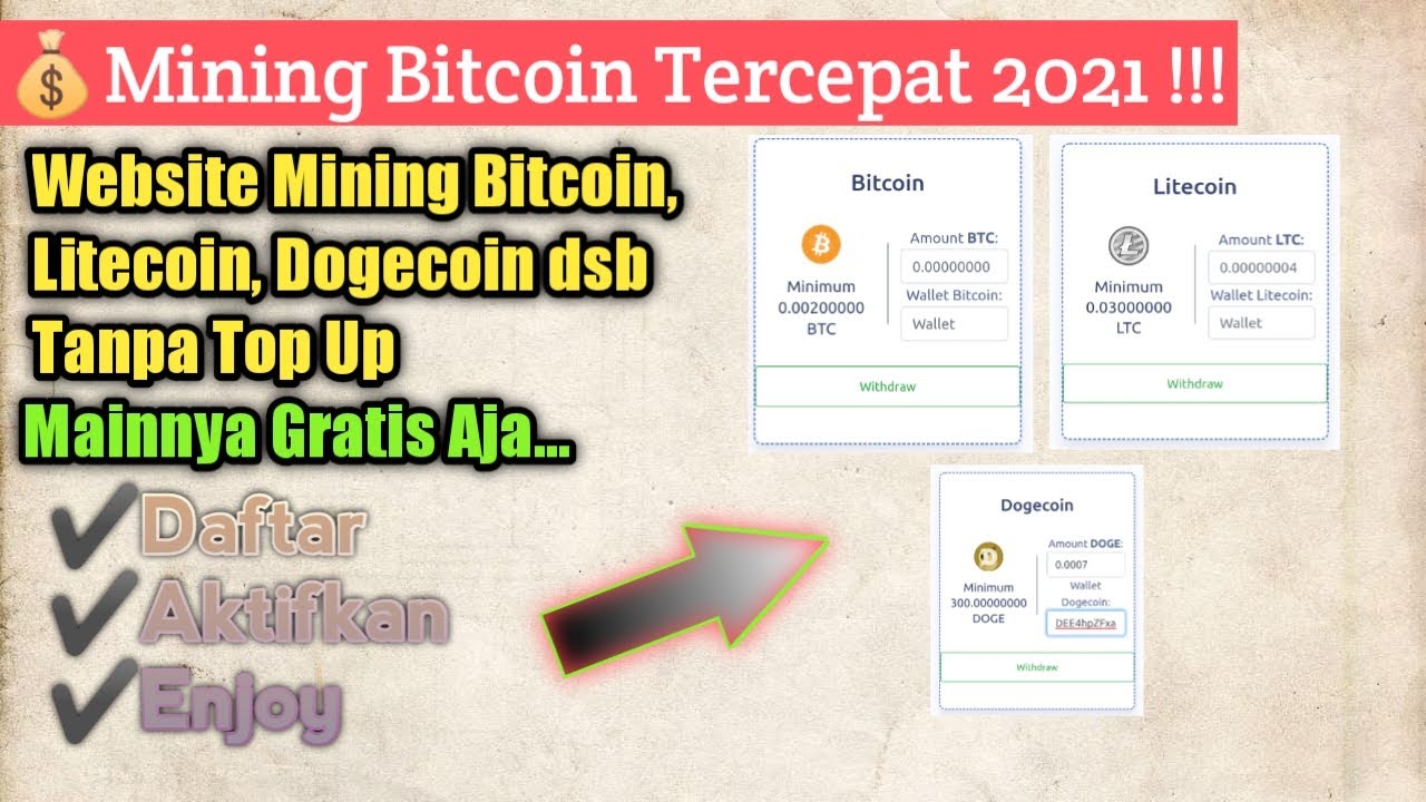 🔴Website Tambang Bitcoin Tercepat 2021 || Gratis / Tanpa Deposit || Daftar, Aktifkan, Enjoy !