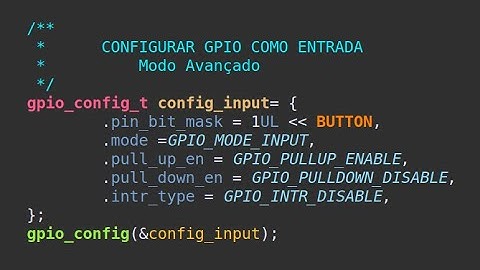 Gpio como input, modo avançado no ESP32 - IDF (áudio melhorado)