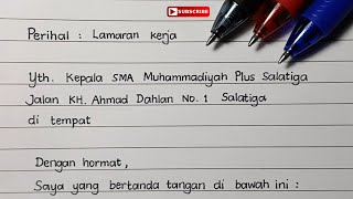 Contoh Surat Lamaran Kerja Guru SMA | Surat Lamaran Kerja Tulis Tangan yang Bagus & Rapi