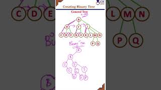 Creating Binary tree from general tree #cseguruvideos #datastructures #binarytree #shorts #short