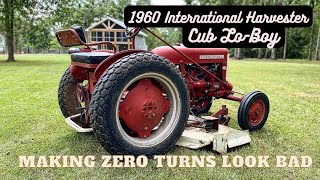 First cut of 2024 with my 1960 International Harvester Cub Lo Boy Tractor