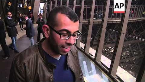 Glass floor panels provide jaw-dropping view from Paris landmark