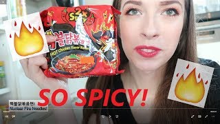 외국인 🔥핵불닭볶음면🔥도전 /// Korean Nuclear Fire Noodle Challenge