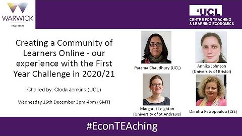 EconTEAching Session 12: Creating a Community of Learners Online
