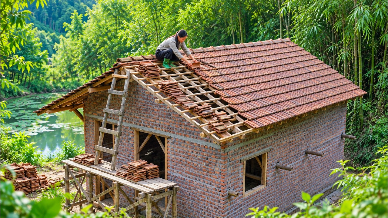After Being Forced Away, Yen Builds a House From Scratch - The Tile Roof Is Finally Complete
